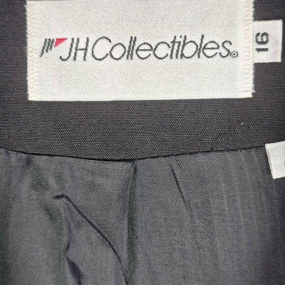 VTG JH Collectibles Classic Black Blazer Notch Lapel Union Tag Career Plus Sz 16 - Picture 4 of 16